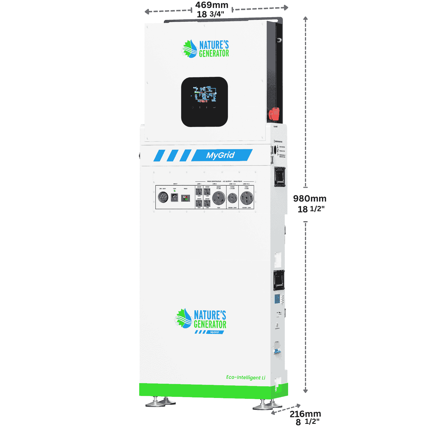 Nature's Generator MyGrid 10K whole home generator dimensions and product specifications