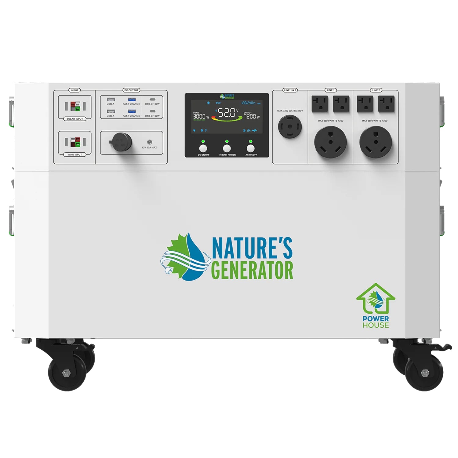 Nature's Generator Powerhouse Gen 2 7200W whole home generator with expandable battery storage