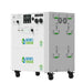 Rear view of the Nature's Generator Powerhouse Gen 2 and Power Pod backup power system