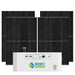 Nature's Generator Powerhouse Power Pod Expansion Battery with four compatible solar panels for whole home backup and sustainable solar recharging