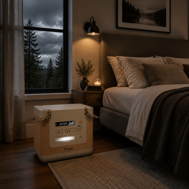 Arkpax Ark 1800W home backup power station powering bedroom essentials during a home power outage
