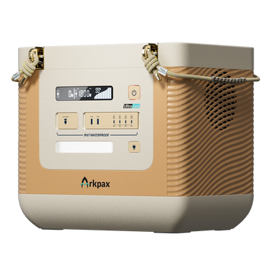 Arkpax Ark 1800W home backup power station angled front view with 1536Wh LiFePO4 battery and 1800W pure sine wave inverter