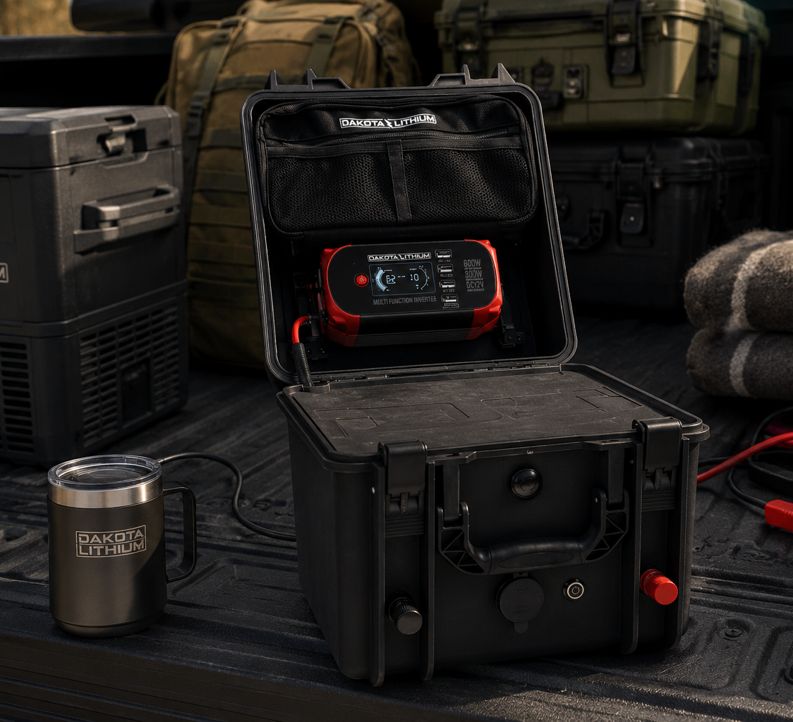Dakota Lithium Powerbox+ 60 waterproof power station used for emergency backup power