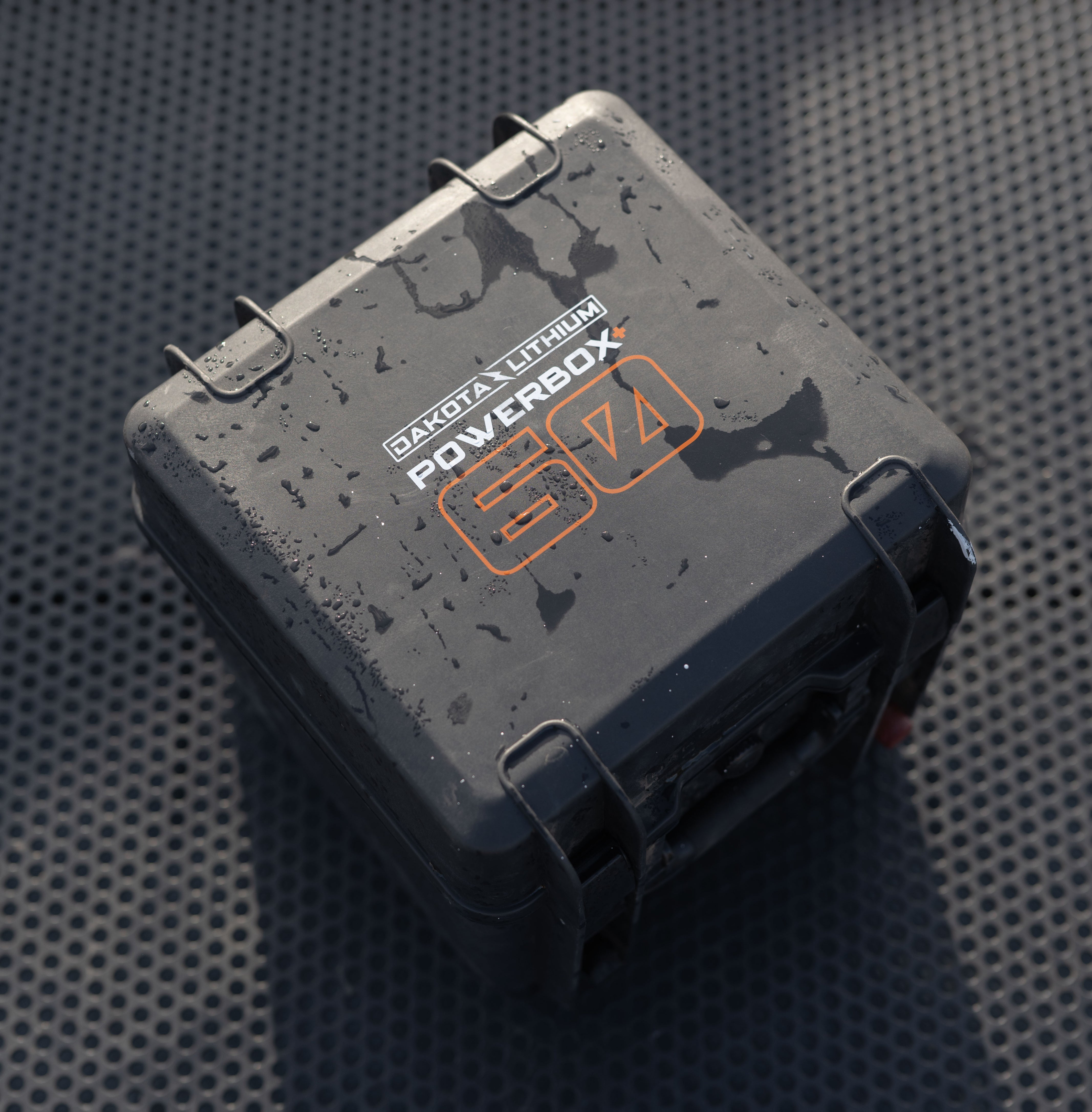 Closed Dakota Lithium Powerbox+ 60 waterproof power station in rugged protective case