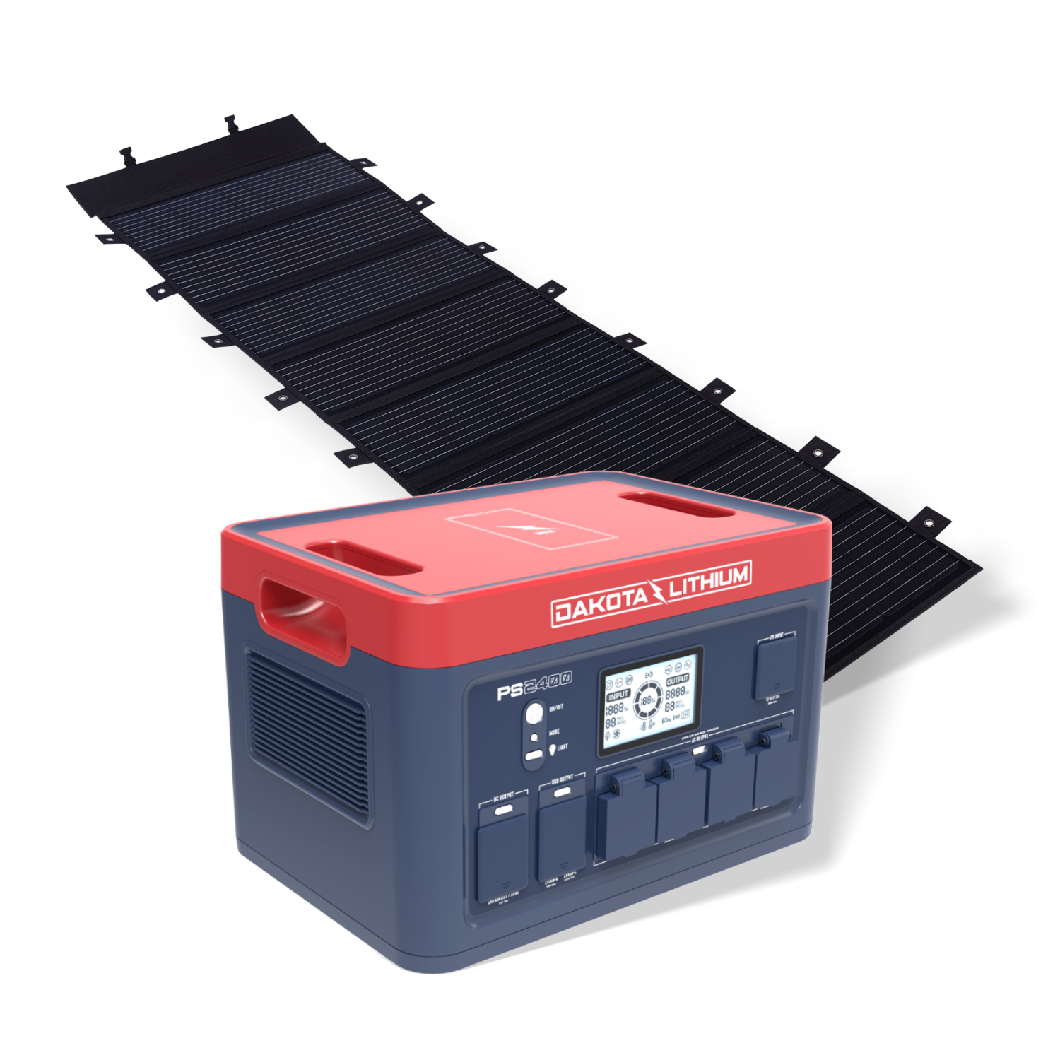 Dakota Lithium PS2400 Solar Generator Kit with 180W folding solar panel