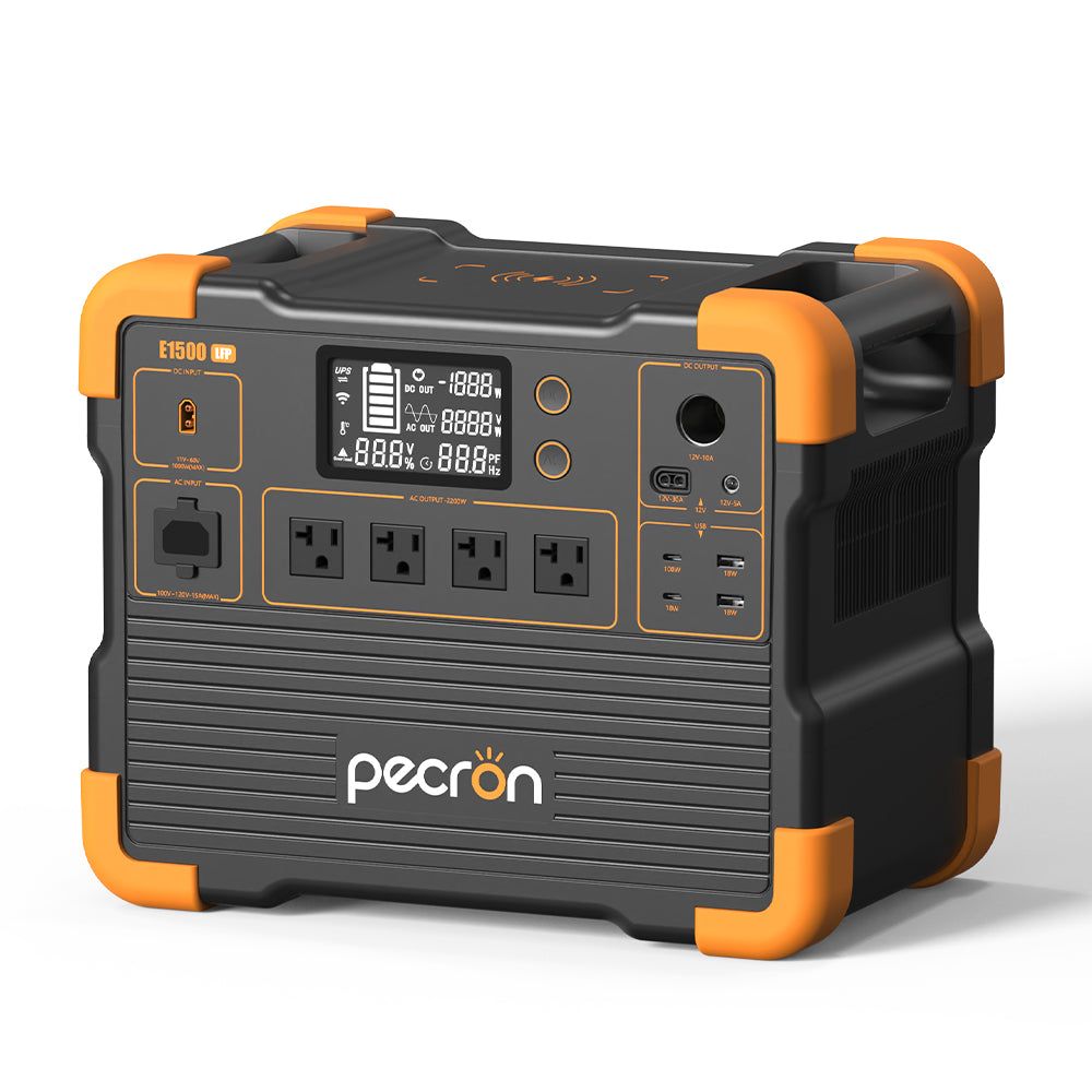 Front angled view of the PECRON E1500LFP portable power station