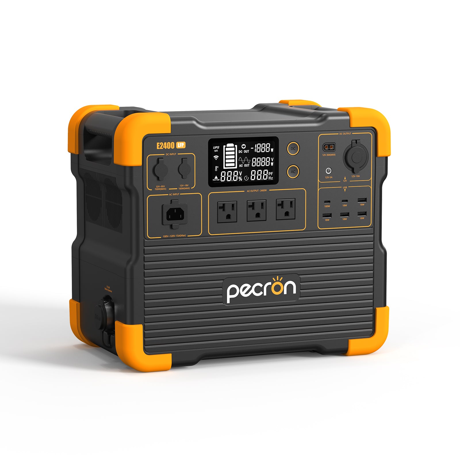 PECRON E2400LFP home backup power station with 2400W pure sine wave inverter and LiFePO4 battery