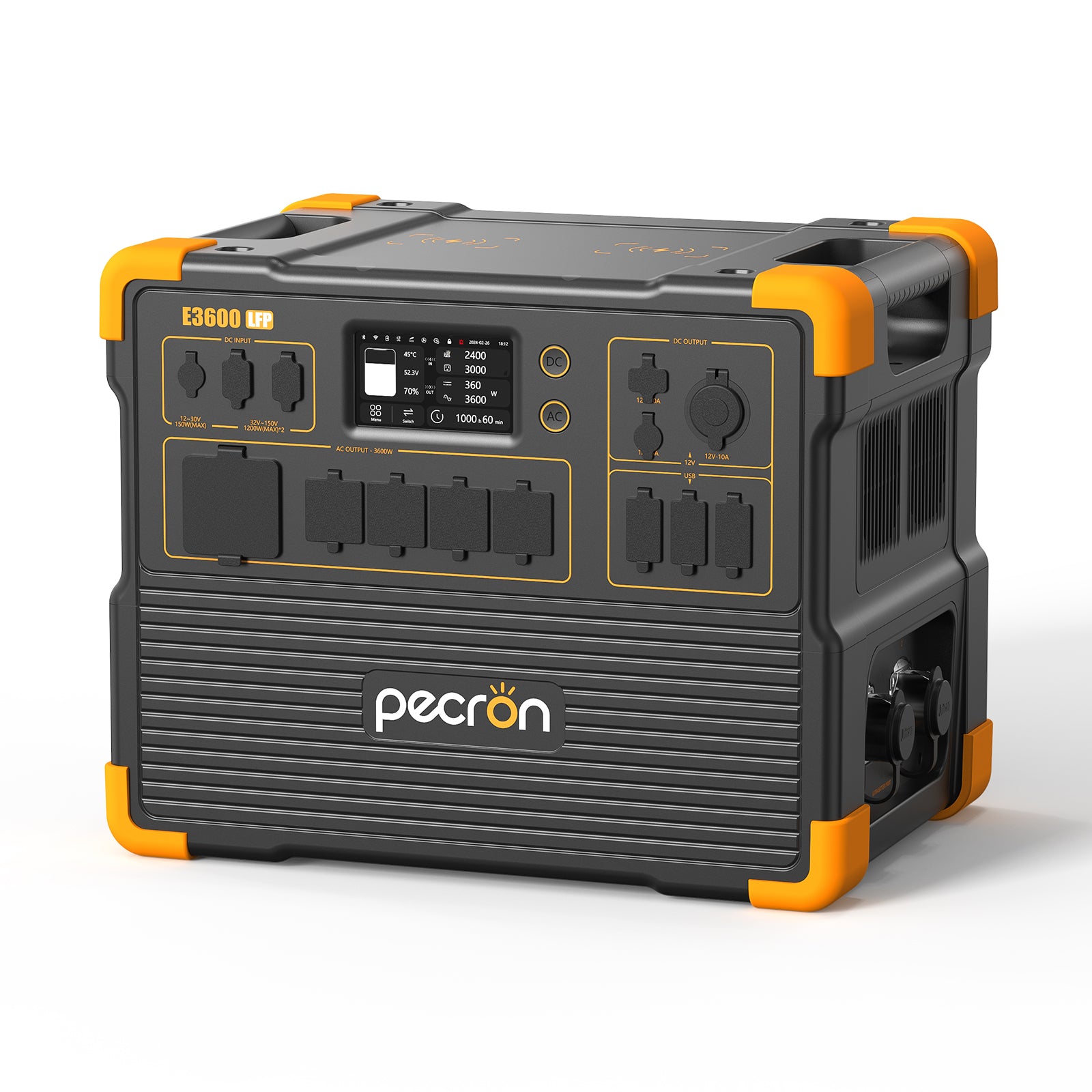 Front view of the PECRON E3600LFP portable power station
