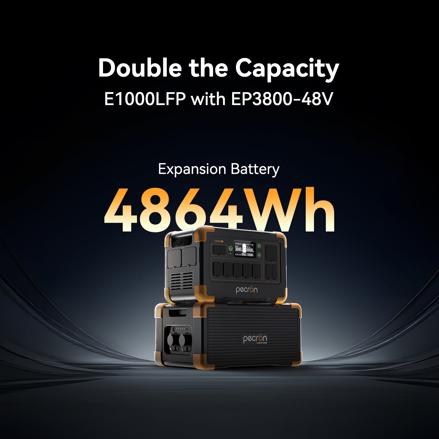PECRON EP3800-48V expansion battery doubling compatible power station capacity to 4864Wh