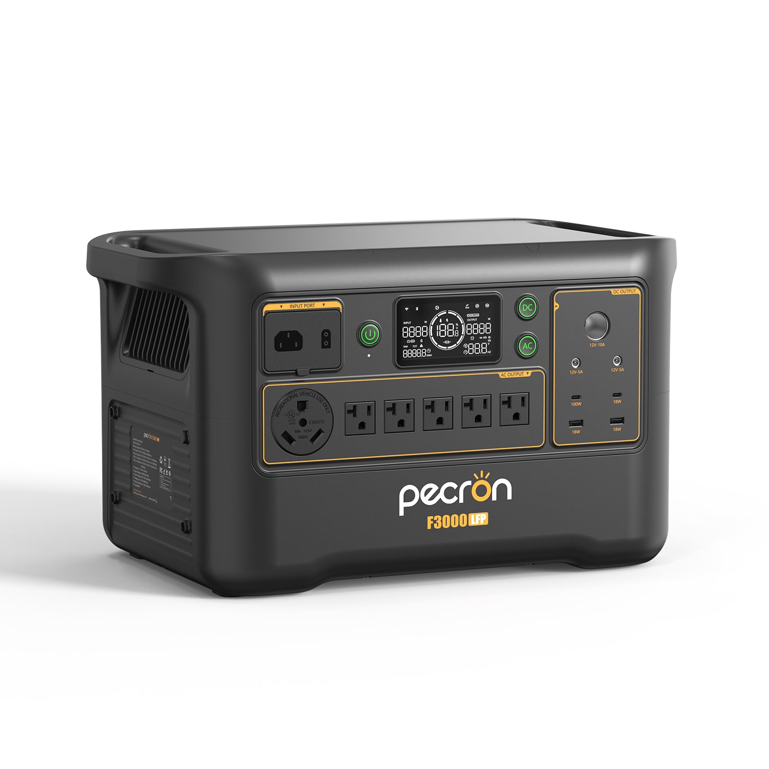 PECRON F3000LFP portable power station with 3600W pure sine wave inverter and LiFePO4 battery
